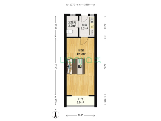 延吉五村 1室0厅1卫 35平方