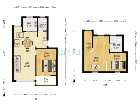 香积寺巷 3室1厅2卫 54平方
