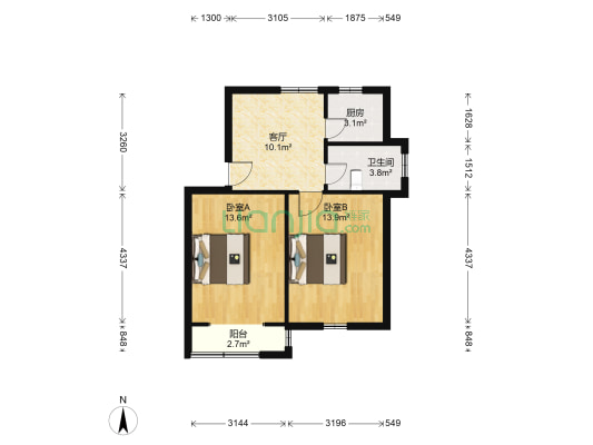 新岗四村 2室1厅1卫 60平方