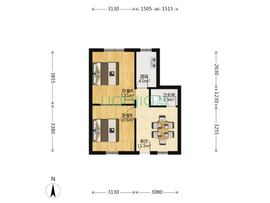 芜湖路235号 2室1厅1卫 61平方