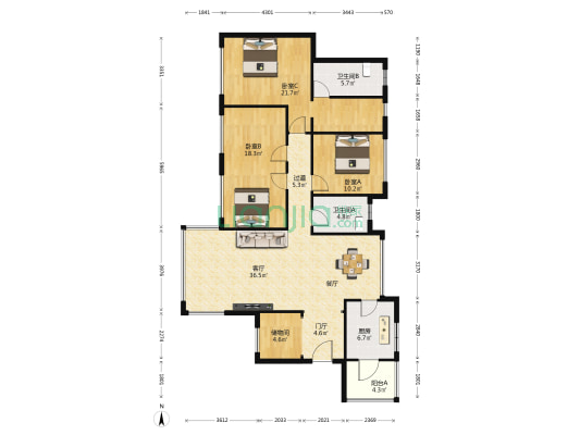 朗基和今缘 3室1厅2卫 134平方