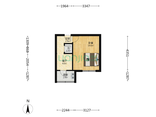 中国石油D1小区 1室1厅1卫 33平方