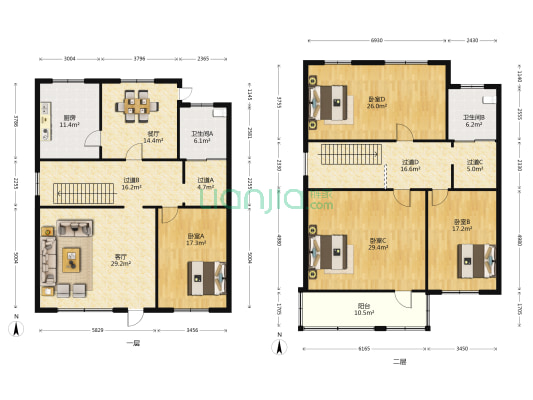 供销合作社联合社宿舍 4室2厅2卫 239平方