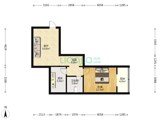 怡华苑小区丰华公寓 1室1厅1卫 66平方