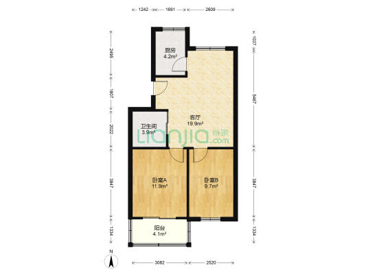 南化九村 2室1厅1卫 68平方