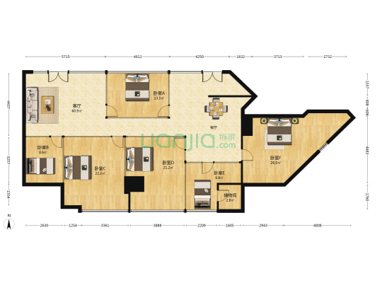 中海国际 6室1厅0卫 270平方