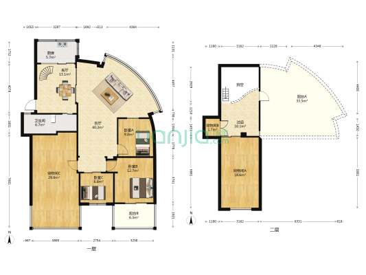 乐南公寓 3室2厅1卫 141平方