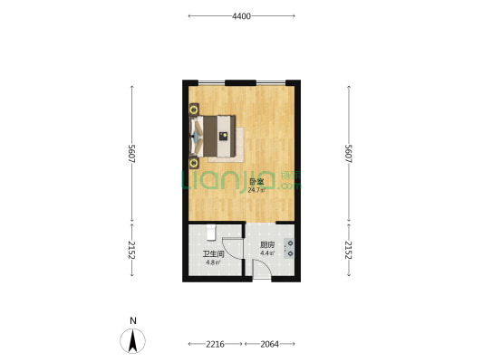 利奥大厦 1室0厅1卫 47平方