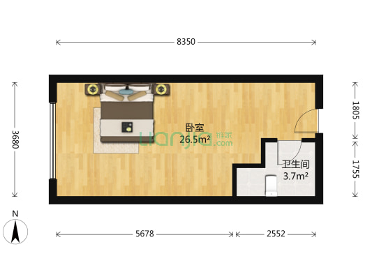 泰和轩 1室0厅1卫 41平方