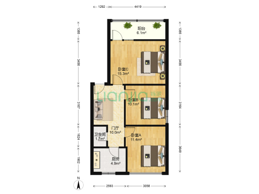 武侯祠大街30号 3室0厅1卫 62平方