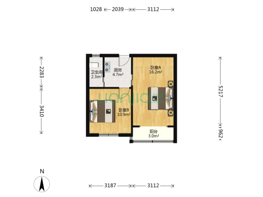 华阳路60号 2室0厅1卫 46平方