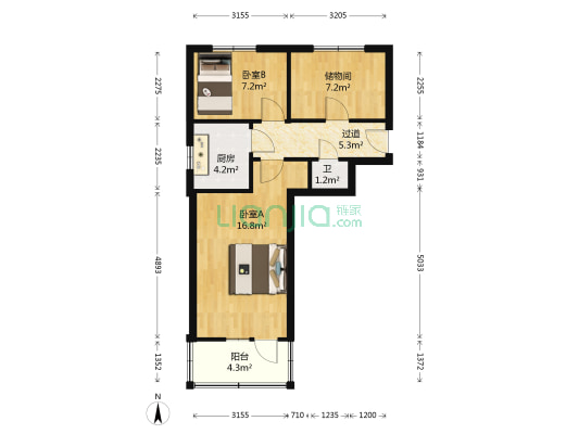 花园路217号盐业公司宿舍 2室0厅1卫 55平方