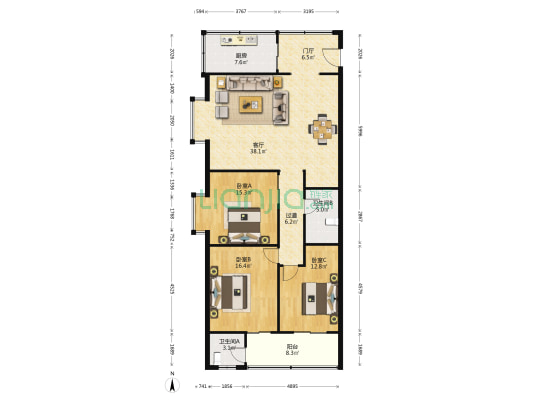 西北综合勘察设计研究院 3室1厅2卫 150平方