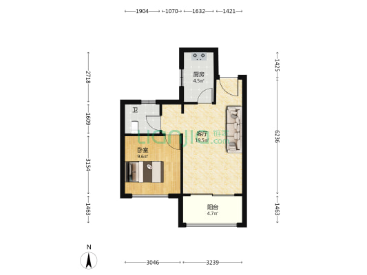 盛唐嘉苑 1室1厅1卫 60平方