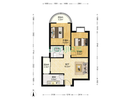 怡福苑 2室1厅1卫 74平方