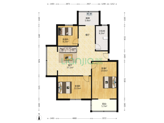 方家湾新村 3室1厅1卫 112平方