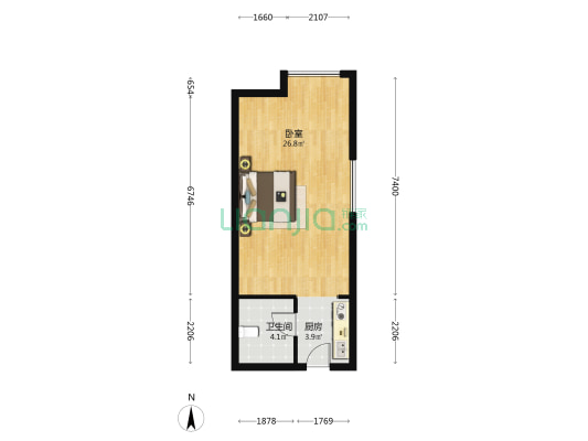 大世界五金城 1室0厅1卫 51平方