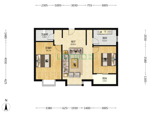 范阳路市文化广场西侧富丽花园小区-户型图