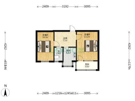 丰乐路2号院 2室0厅1卫 49平方