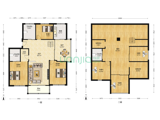 新城家园C区 6室2厅3卫 146平方