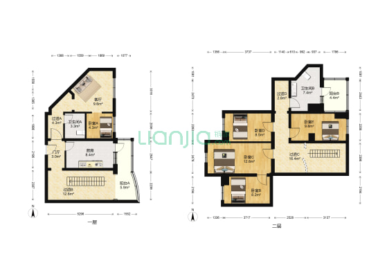 官园公寓 5室1厅2卫 142平方