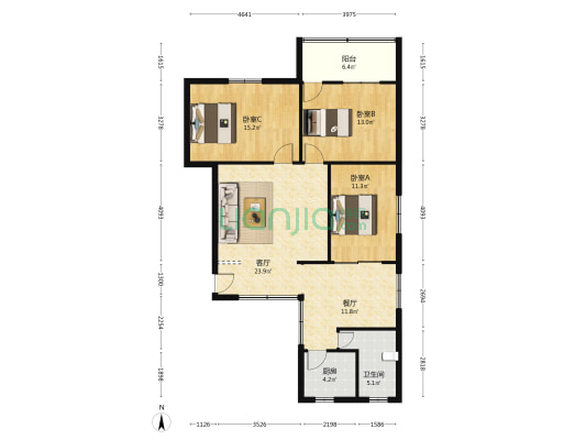 双发巷131号 3室2厅1卫 112平方