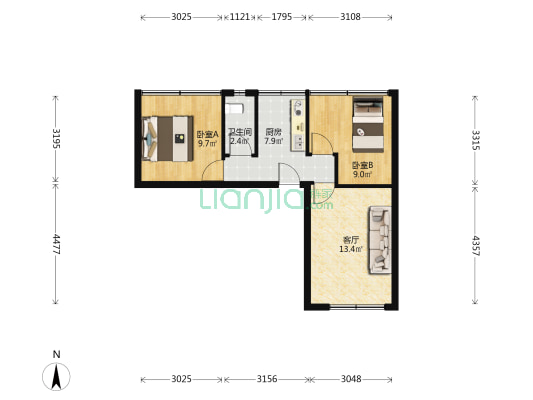照壁巷14号 2室1厅1卫 58平方