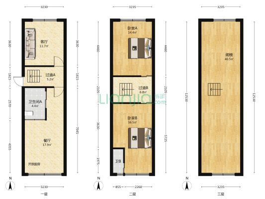 第一菜场街 2室2厅2卫 120平方
