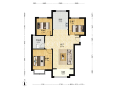 南北通透三居 集中供暖 人车分流 北京保利物业管家-涿州天伦湾嘉园户型图