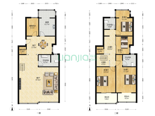 恒辉花园 4室2厅3卫 206平方