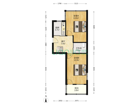 水心住宅区芙蓉组团 2室1厅1卫 53平方