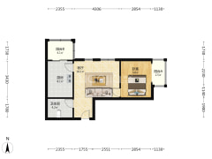 房本满五唯一，精装未住，集中供暖，正规一居室-涿州紫竹园户型图