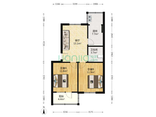 四街北楼 2室1厅1卫 63平方