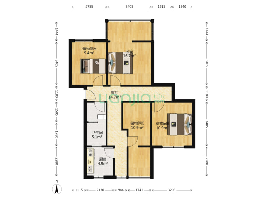 紫丁巷1号 1室1厅1卫 83平方