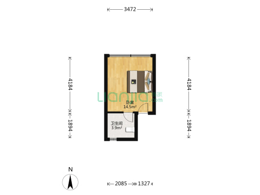 华一大楼 1室0厅1卫 583平方