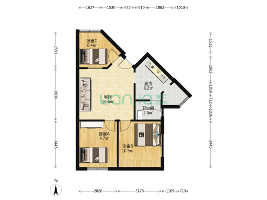 清溪东路70号 3室1厅1卫 70平方