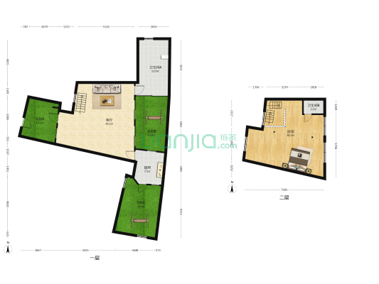 西湾街 1室1厅2卫 114平方