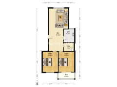 钻石商圈 838总站旁 单位房公推小 南北通透两居-涿州物探嘉园户型图