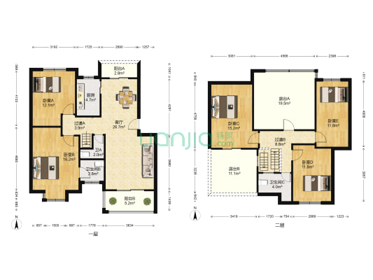 澜桥康城 5室1厅3卫 90平方