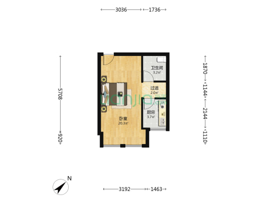 三峡国际51LOFT 1室0厅1卫 44平方