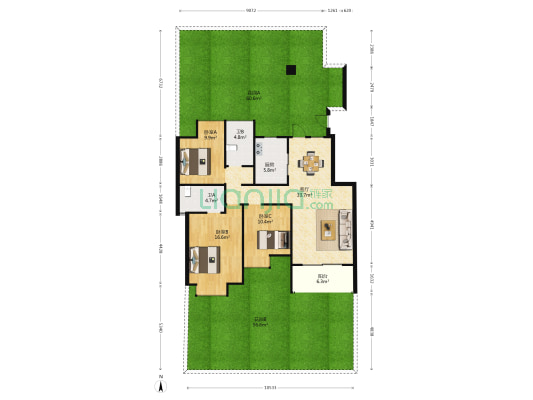 汇厦香悦云庭 3室1厅2卫 99平方