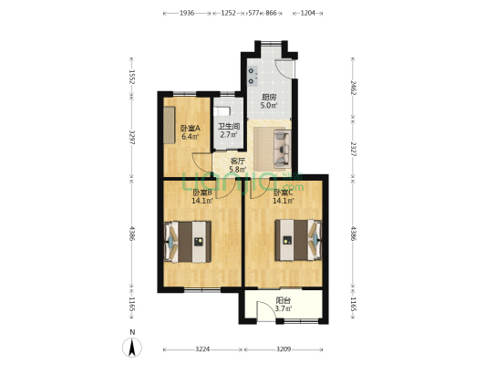 茶亭东街79号 3室1厅1卫 64平方