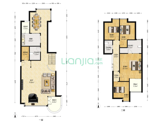 阳明山庄 4室1厅3卫 201平方