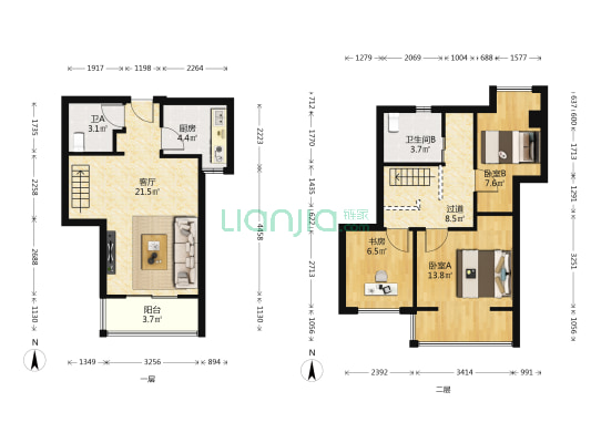 招商雍和府 3室1厅2卫 88平方