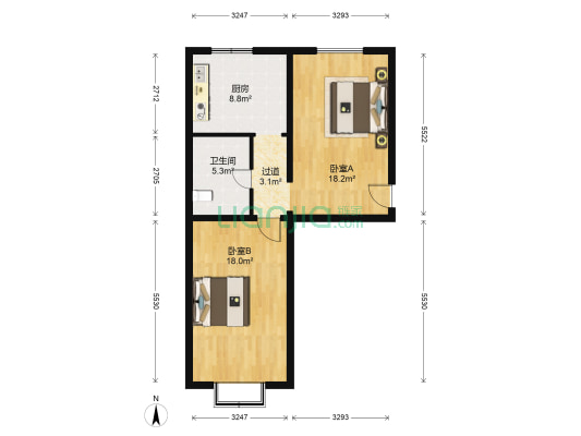 右安西里 2室0厅1卫 67平方