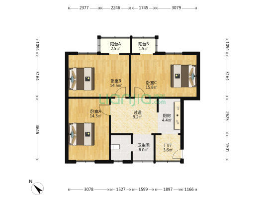 包家巷82号附1号 3室0厅1卫 82平方