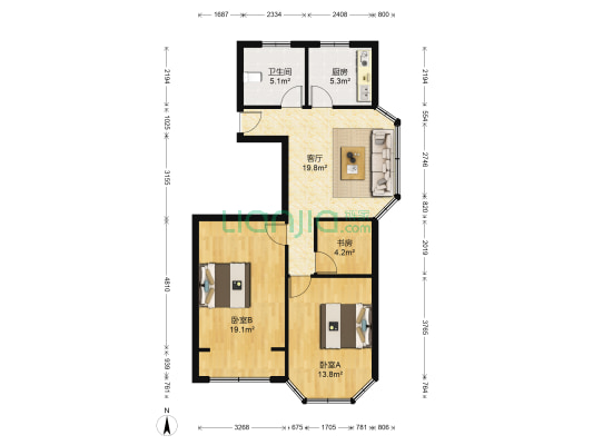 薇馨家园 3室1厅1卫 83平方