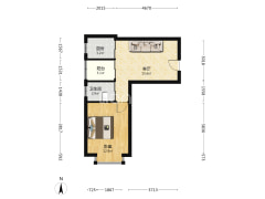 水岸花城一居西南户型出售中间楼层-涿州水岸花城户型图