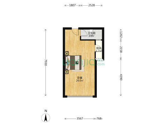兴进·先锋天地 1室0厅1卫 42平方