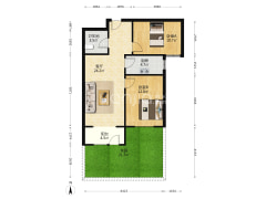 精装带小院，带家具家电，拎包入住。高铁板块-涿州鹏渤印象城牛津花园户型图